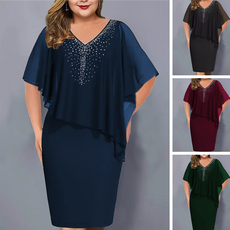 V Neck Cape Gown