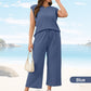 💕2025 Hot Sale 56% OFF🔥2025 New Women's Casual Sleeveless Top & Wide-Leg Pants Set