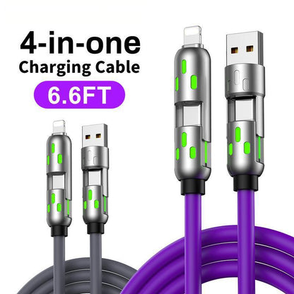 🔥Buy 2 Free delivery 🔌 4-in-1 USB-C Cable, PD Fast Charging, Data Sync, EXAVON USB-A, Type-C, Lightning, Aluminum, Compatible Smartphone Cellphone