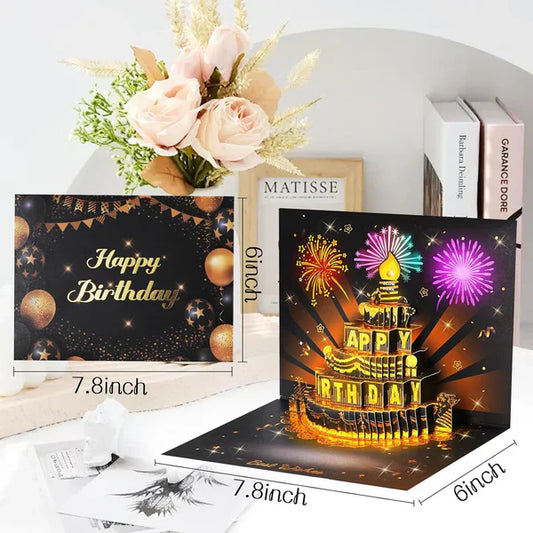 🔥LSAT DAY SALE 49% OFF!!🎉3D Pop Up Musical Birthday Card with Lights & Song🎵🎂