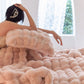Jumbo Chunky Cord Winter Heavy Mink Ridded Faux Fur Throw Blanket - Super Soft, Large, Warm & Cozy Blanket