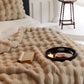 Jumbo Chunky Cord Winter Heavy Mink Ridded Faux Fur Throw Blanket - Super Soft, Large, Warm & Cozy Blanket