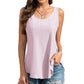 🔥Hot Sale 50% OFF💥Womens Tank Tops Sleeveless EyeletEmbroidery Scoop Neck Loose Fit Casual SummerFlowy