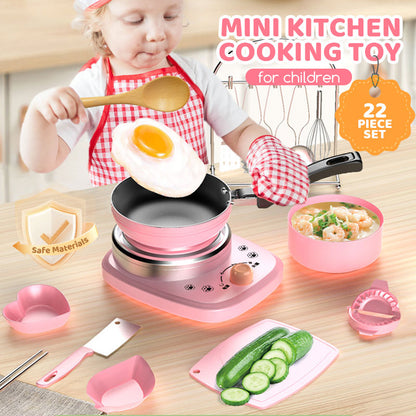 Children's Real Cooking Mini Kitchen Toys - 22 PCS Set
