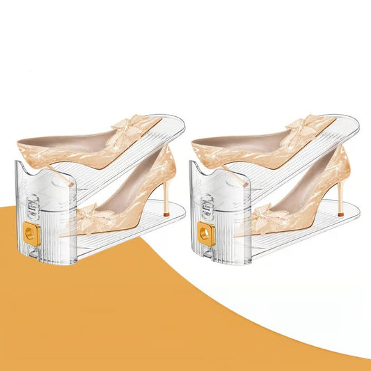 🔥Last Day 50% OFF🔥 Adjustable Double-Layer Clear Shoe Slots Organizer