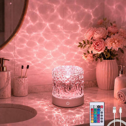 Ocean Wave Projector Light, 16 Colors Northern Lights, Water Ripple Effect with Remote, Touch Control Shower Lamp, Rechargeable Ambient Night Light, for Bedroom, Room Decor, Ceiling Projection Stuff-Shower Mood Light-Bathroom Night Light-Ambient Lighting