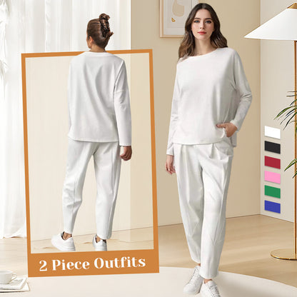 🌸New Arrival 50%OFF💖Round-Neck Long-Sleeved Top ＆ Pants 2-Piece Set