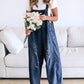 💖LAST DAY SALE 50% OFF💖Women's Cute Casual Button Jumpsuit Ripped Denim Overalls