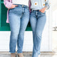 👖Hot Sale 49% Off🔥Vintage Double Button Frayed Hem Bootcut Jeans