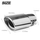Universal Stainless Steel Car Exhaust Muffler Tip Trim Decor, 63x85mm Bolt-On Drill-Free No-Welding Rear Upgrade Accessory, Drain Hole Design, Fits Most Cars