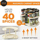 360 Degree Roating Spice Spinner, Spice Shelf Premium - Expandable and Adjustable 2 Tiered Spice Rack Organizer for Cabinet & Pantry - Stackable Cabinet Organizer for Spices Pills Supplements & More, Kitchen Gadgets, Kitchen Organizer Space Saving