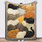🎁LAST DAY SALE: £9.99!! 🐱💤 Cozy 9‑Panel Sleeping Cats Blanket – Ultra‑Soft Flannel, Reversible Design, Perfect for Sofa, Bed & Travel 🌙✨