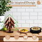 atural Tree-Shaped Wooden Decorative Trivets Set - 4 Trivets & 1 Stand, 450°F Heat Guard Kitchenware, 7.8in High Density Solid Wood Tableware, Foldable Textured Rustic Placemats & Coasters, Indoor Home Decor Items for Pots/Pans/Cups