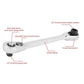 1/4 Inch Mini Double Headed Ratchet Wrench Silver 72-Tooth 5° Quick Release Drive Socket Tool