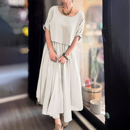 ⏳Limited time 50% off⏳Women's Round Neck Loose Top & Long Skirt Set