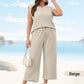 💕2025 Hot Sale 56% OFF🔥2025 New Women's Casual Sleeveless Top & Wide-Leg Pants Set
