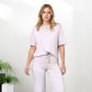 🌸New Arrival 50%OFF💖 ✨Trending Now ✨Chic Women's Solid Short-Sleeve Tops ＆ Pants Two-Piece Set