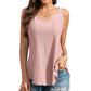🔥Hot Sale 50% OFF💥Womens Tank Tops Sleeveless EyeletEmbroidery Scoop Neck Loose Fit Casual SummerFlowy