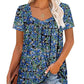 ⏰Hot Sale 50% Off-Women's Summer Pleated Printed Short-Sleeves🔥