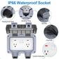 ⚡ LIMITED-TIME 50% OFF! ✨ Outdoor Electrical Outlet with Cover, IP66 Waterproof Square Universal Socket, Weatherproof Exterior Wall Electrical Box with Switch & Indicator Light 🔒