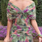 🌸New Arrival 50%OFF💖 Women's Off-the-Shoulder V-Neck Printed Dress