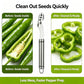 Stainless Steel Pepper Corer Seed Remover Tool, Chili Bell Pepper Core Deseeder, Multi Vegetable Seed Core Remover for Tomato Cucumber Kitchen Gadget