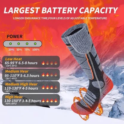 Washable Rechargeable Heated Socks for Men & Women
