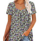 ⏰Hot Sale 50% Off-Women's Summer Pleated Printed Short-Sleeves🔥