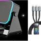 Wireless Induction Speaker 5-in-1 Bluetooth Speaker with Phone Stand,Stereo Sound, 3500mAh Rechargeable, 8 RGB Ambient Light, 360° Adjustable Holder for iPhone/Android/iPad