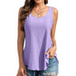 🔥Hot Sale 50% OFF💥Womens Tank Tops Sleeveless EyeletEmbroidery Scoop Neck Loose Fit Casual SummerFlowy