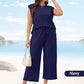 💕2025 Hot Sale 56% OFF🔥2025 New Women's Casual Sleeveless Top & Wide-Leg Pants Set