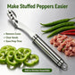 Stainless Steel Pepper Corer Seed Remover Tool, Chili Bell Pepper Core Deseeder, Multi Vegetable Seed Core Remover for Tomato Cucumber Kitchen Gadget