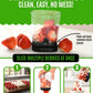 All-in-One French Fry Cutter for Potatoes and Strawberry Slicer – 4 Blade Fruit & Vegetable Slicer, Premium Chopper with Wedge, Garnish, and Strawberry Cutter Cup