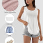 🔥Hot Sale 50% OFF💥Womens Tank Tops Sleeveless EyeletEmbroidery Scoop Neck Loose Fit Casual SummerFlowy
