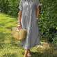 🌸Spring Sale-49% Off💃Striped Lapel Button Down Shirt Dress | With Functional Pockets