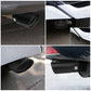 Universal Stainless Steel Car Exhaust Muffler Tip Trim Decor, 63x85mm Bolt-On Drill-Free No-Welding Rear Upgrade Accessory, Drain Hole Design, Fits Most Cars