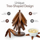 atural Tree-Shaped Wooden Decorative Trivets Set - 4 Trivets & 1 Stand, 450°F Heat Guard Kitchenware, 7.8in High Density Solid Wood Tableware, Foldable Textured Rustic Placemats & Coasters, Indoor Home Decor Items for Pots/Pans/Cups
