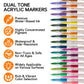 Acrylic Paint Markers Set (12/24/36/48/60 Colors, Stackable Box) - Automatic Ink Control, Waterproof Flexible Tip, High-Opacity Lightfast Colorful Art Supplies, Layering Capable, Craft Supplies for Adults, Art for Kids