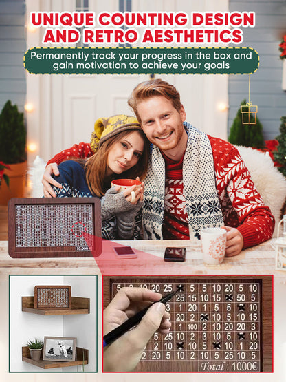 🎁 Hot Sale 49% OFF 🔥Retro Style Wooden Money Box with Counter Piggy Bank Handmade Saving Money Goal Piggy Bank