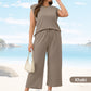 💕2025 Hot Sale 56% OFF🔥2025 New Women's Casual Sleeveless Top & Wide-Leg Pants Set