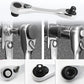 1/4 Inch Mini Double Headed Ratchet Wrench Silver 72-Tooth 5° Quick Release Drive Socket Tool