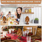 atural Tree-Shaped Wooden Decorative Trivets Set - 4 Trivets & 1 Stand, 450°F Heat Guard Kitchenware, 7.8in High Density Solid Wood Tableware, Foldable Textured Rustic Placemats & Coasters, Indoor Home Decor Items for Pots/Pans/Cups