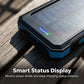 Solar Power Bank with Dual Flashlight & Compass