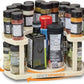 360 Degree Roating Spice Spinner, Spice Shelf Premium - Expandable and Adjustable 2 Tiered Spice Rack Organizer for Cabinet & Pantry - Stackable Cabinet Organizer for Spices Pills Supplements & More, Kitchen Gadgets, Kitchen Organizer Space Saving