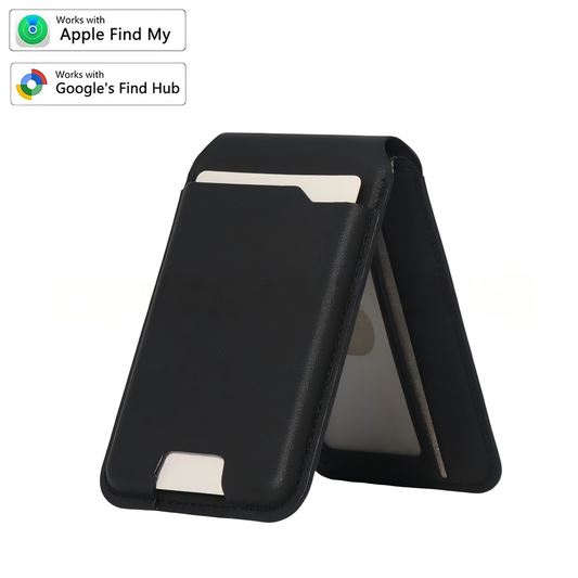 Smart MagSafe Wallet Made of Genuine Nappa Leather – with Apple Find My™ & Google Find Hub™, RFID Protection, and Wireless Charging.