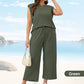 💕2025 Hot Sale 56% OFF🔥2025 New Women's Casual Sleeveless Top & Wide-Leg Pants Set