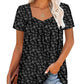 ⏰Hot Sale 50% Off-Women's Summer Pleated Printed Short-Sleeves🔥