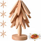 atural Tree-Shaped Wooden Decorative Trivets Set - 4 Trivets & 1 Stand, 450°F Heat Guard Kitchenware, 7.8in High Density Solid Wood Tableware, Foldable Textured Rustic Placemats & Coasters, Indoor Home Decor Items for Pots/Pans/Cups