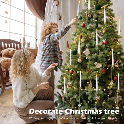 50% OFF!🎄Hanging LED Christmas Tree Candles – Magical Flickering Glow with Remote & Timer