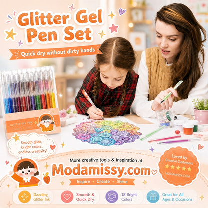 🔥LAST DAY SALE ONLY ￡6.99!!✨50K+ SOLD!🎁Glitter Gel Pen Set – Smooth Writing 🎨